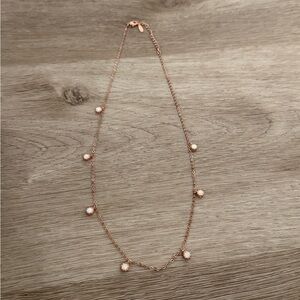 Chic Rose Gold Necklace with Opal Charms